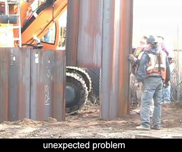 steel piling sheets not plumb